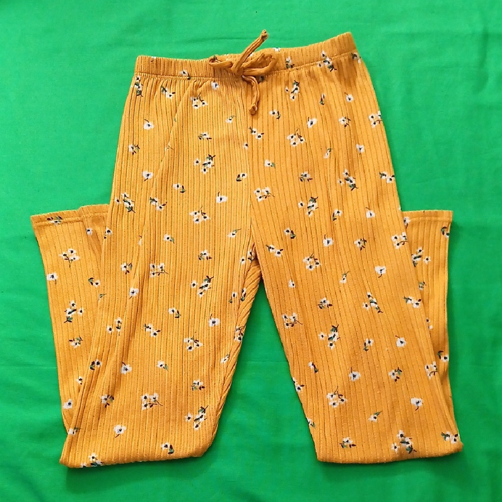 Pre-loved Floral Mustard Yellow Pants